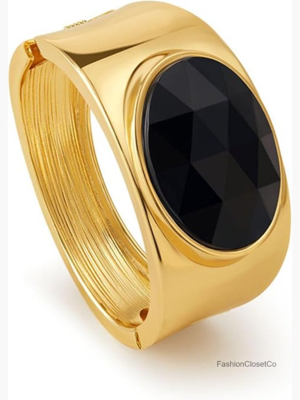 Chunky Bangle Bracelet with Acrylic Inlay Hammered Cuff Bracelet for Women